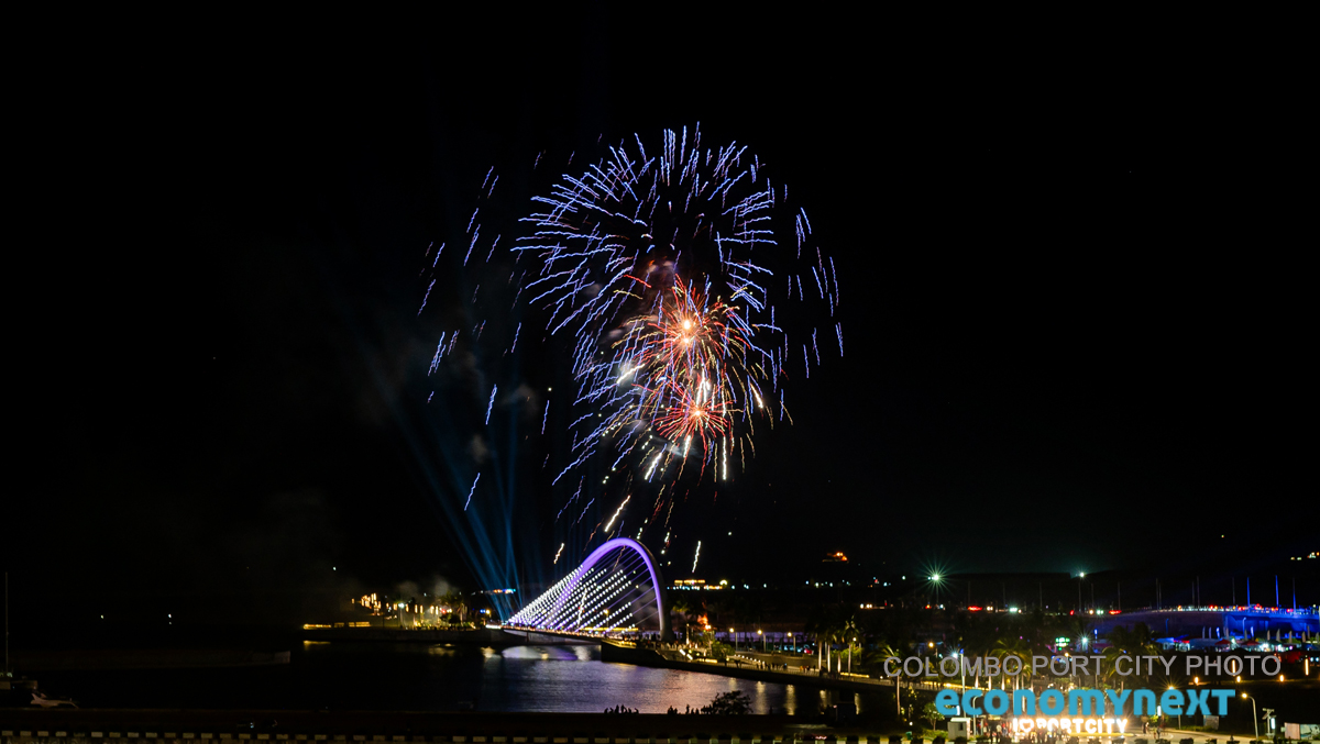 Sri Lanka Port City firework display for New Year In Pictures