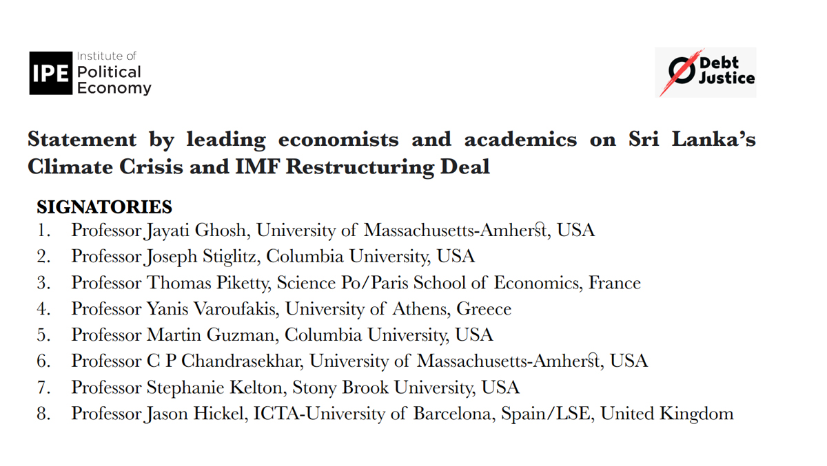 Global academics call for Sri Lanka to default again after Ditwah