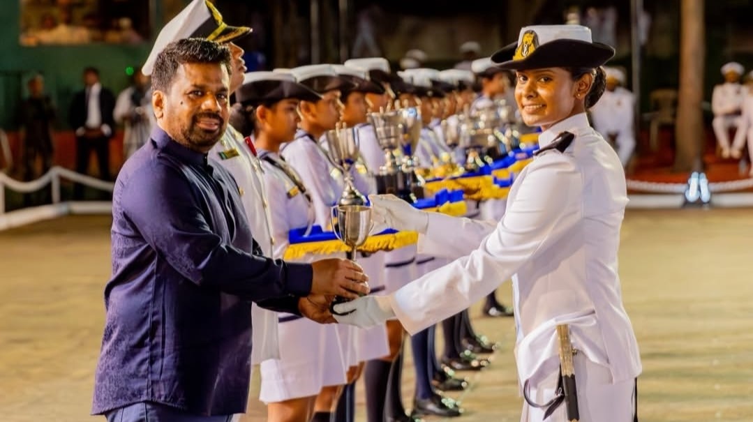 Sri Lanka president commends navy at passing-out parade
